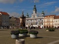 Beautiful view of the square in ÃÅeskÃÂ© BudÃâºjovice, where there are many cultural and historical monuments